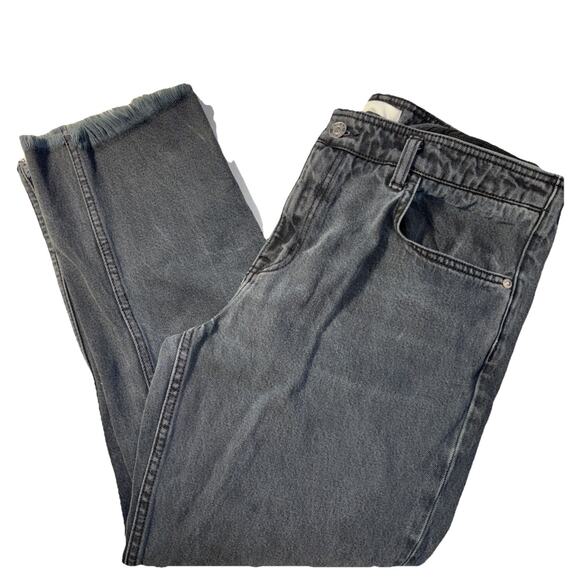 Current/Elliott The Roller Jeans Sz 31 Black Frayed Hem Cropped Denim - Picture 8 of 9